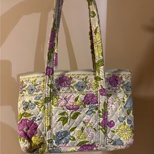 Vera Bradley Purple Floral Quilted Purse Shoulder Bag Tote